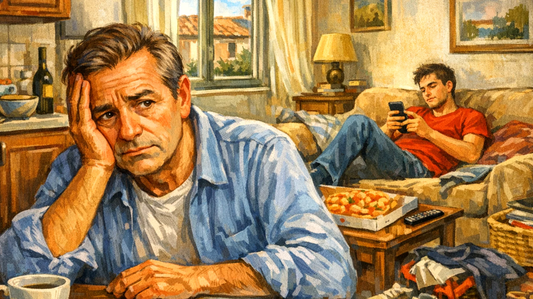 Genitori che faticano a stabilire limiti e regole con i propri figli giovani adulti a causa di un atteggiamento eccessivamente permissivo, creando situazioni di dipendenza economica prolungata e mancanza di responsabilizzazione"