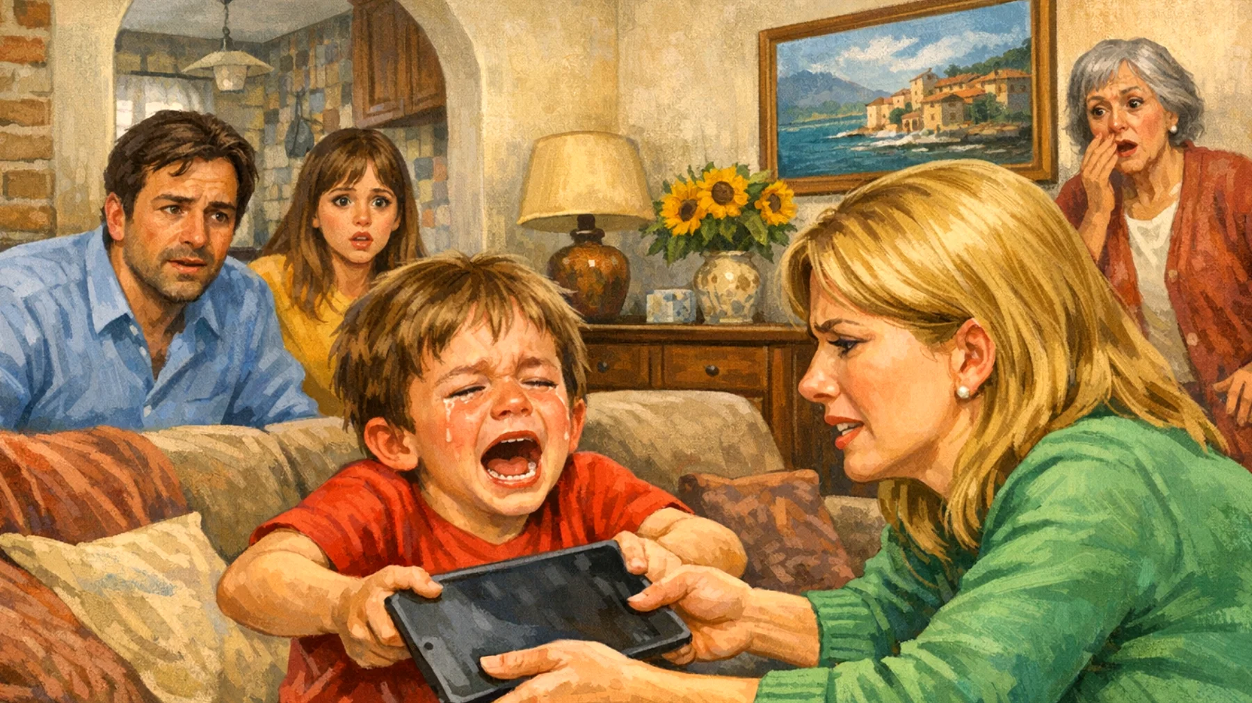 I genitori faticano a gestire l'uso eccessivo di smartphone, tablet e videogiochi da parte dei loro bambini, che mostrano dipendenza dai dispositivi elettronici, crisi di rabbia quando vengono spenti e ridotta partecipazione ad attività familiari e gioco tradizionale"