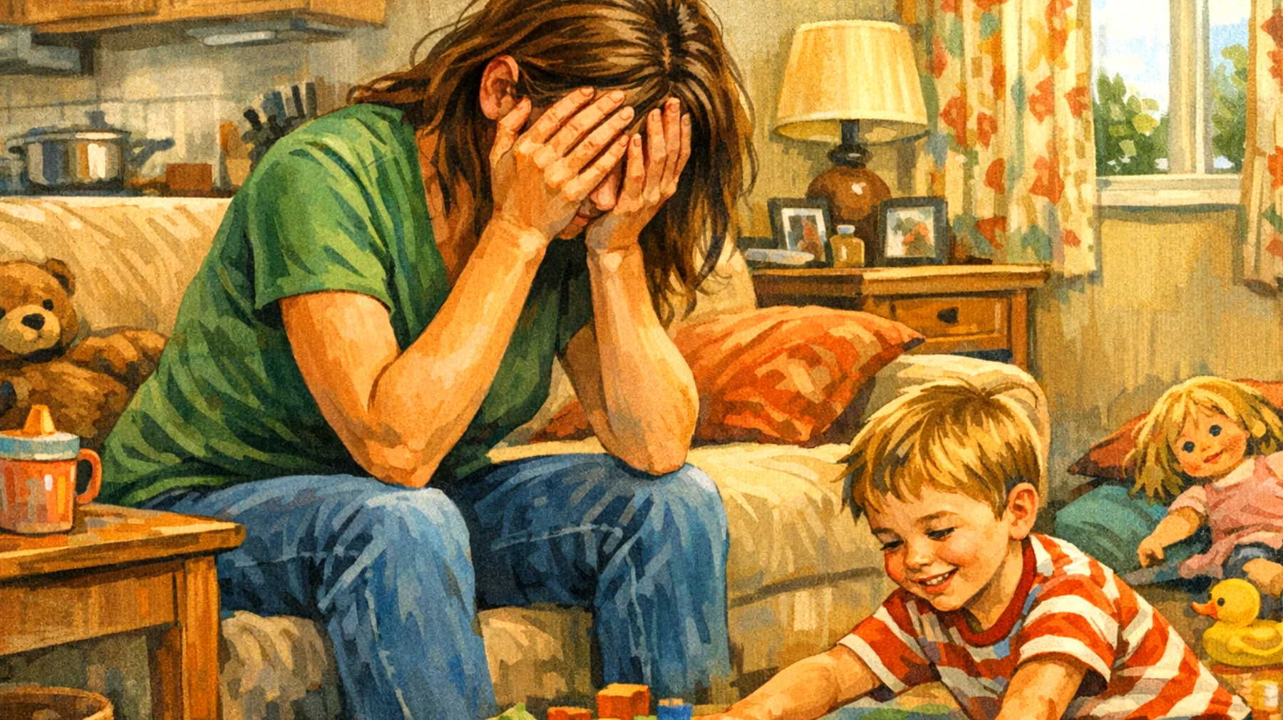 Genitori di bambini piccoli che si sentono costantemente in colpa per non essere abbastanza presenti, pazienti o capaci, temendo di commettere errori che possano danneggiare i propri figli"