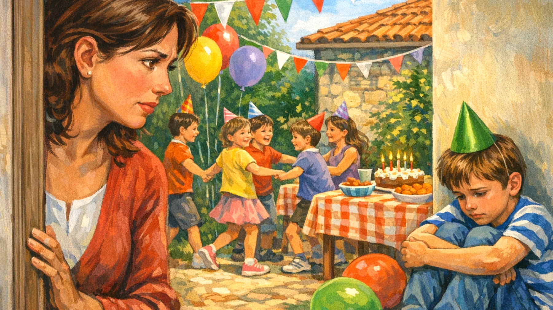 Genitori preoccupati perché i loro bambini mostrano eccessiva timidezza, evitano le interazioni con i coetanei e tendono all'isolamento sociale, rifiutando inviti a feste, attività di gruppo o momenti di gioco condiviso"