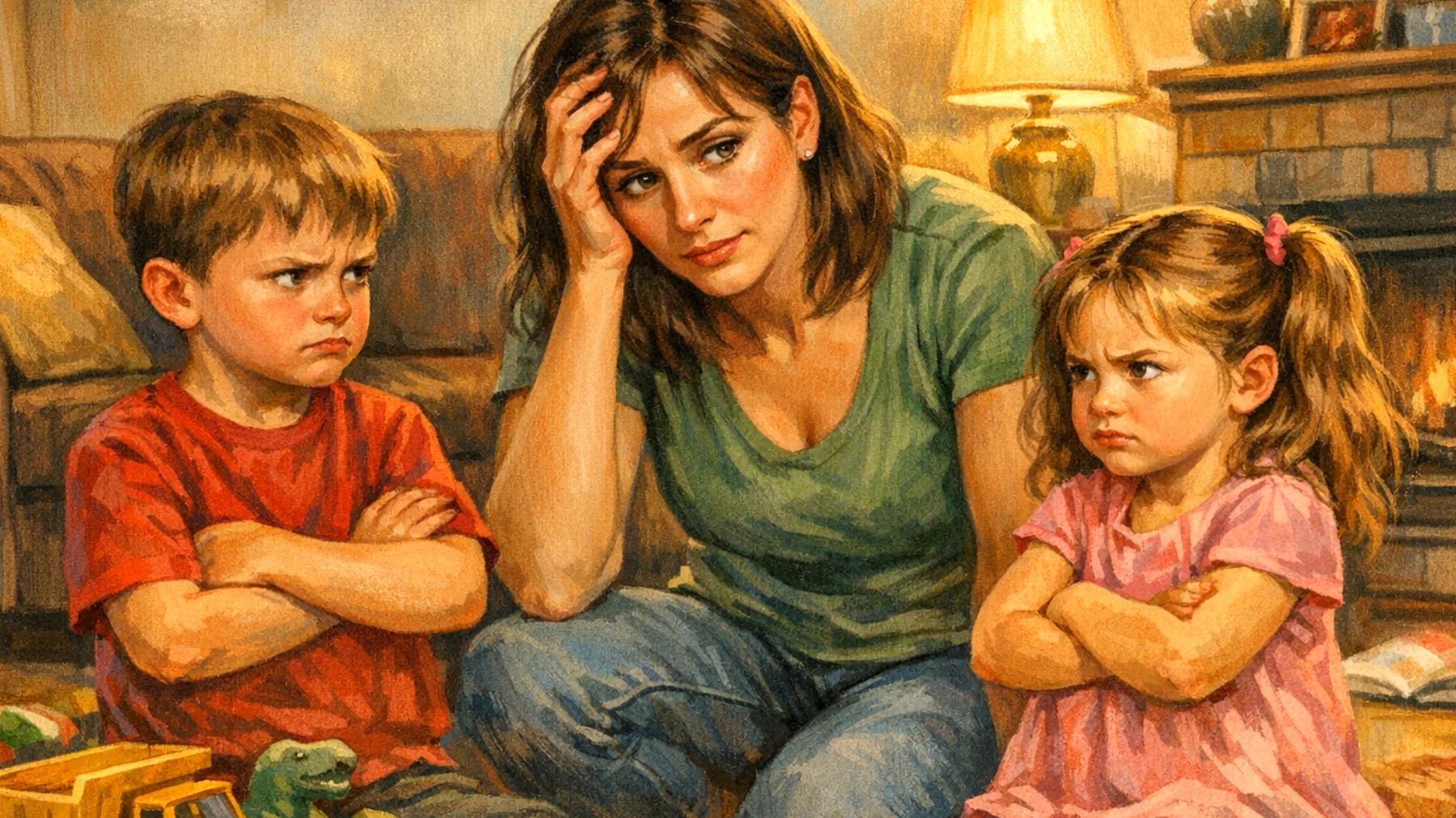 Una mamma si trova costantemente in conflitto con i suoi bambini piccoli riguardo alle regole quotidiane e ai limiti da rispettare. I bambini fanno capricci, non ascoltano i 'no', e la mamma fatica a far rispettare orari (pasti, sonno) e comportamenti appropriati senza ricorrere a urla o punizioni. Si sente esausta e inadeguata nel trovare il giusto equilibrio tra fermezza e affetto."