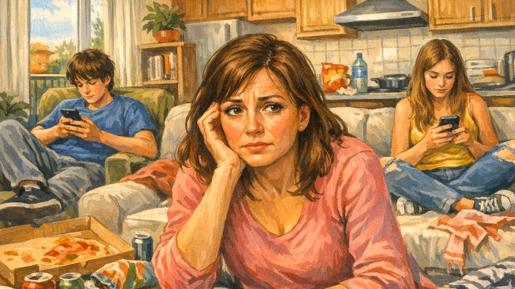 Una mamma fatica a stabilire regole chiare e limiti educativi con i suoi figli adolescenti a causa di un approccio eccessivamente permissivo, temendo di perdere il loro affetto o di creare conflitti, risultando in comportamenti sempre più sfidanti e mancanza di responsabilità da parte dei ragazzi"