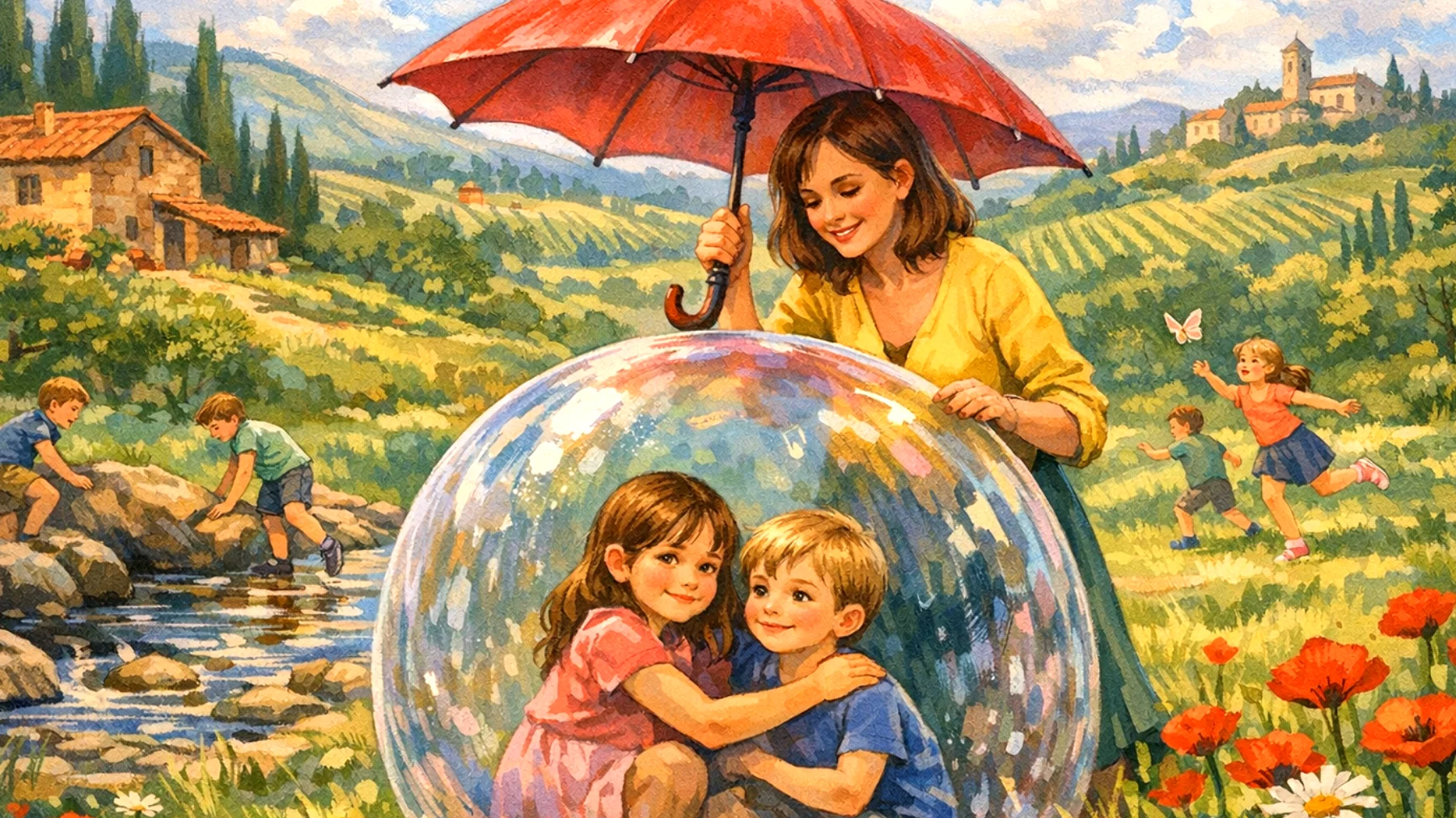 Una mamma che protegge eccessivamente i suoi bambini, limitando la loro autonomia e impedendo loro di sperimentare, sbagliare e crescere attraverso esperienze appropriate per la loro età"