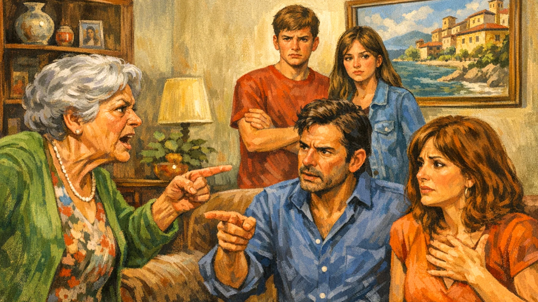 Nonna in conflitto con i genitori dei nipoti adolescenti per divergenze educative e interferenze nelle decisioni familiari"