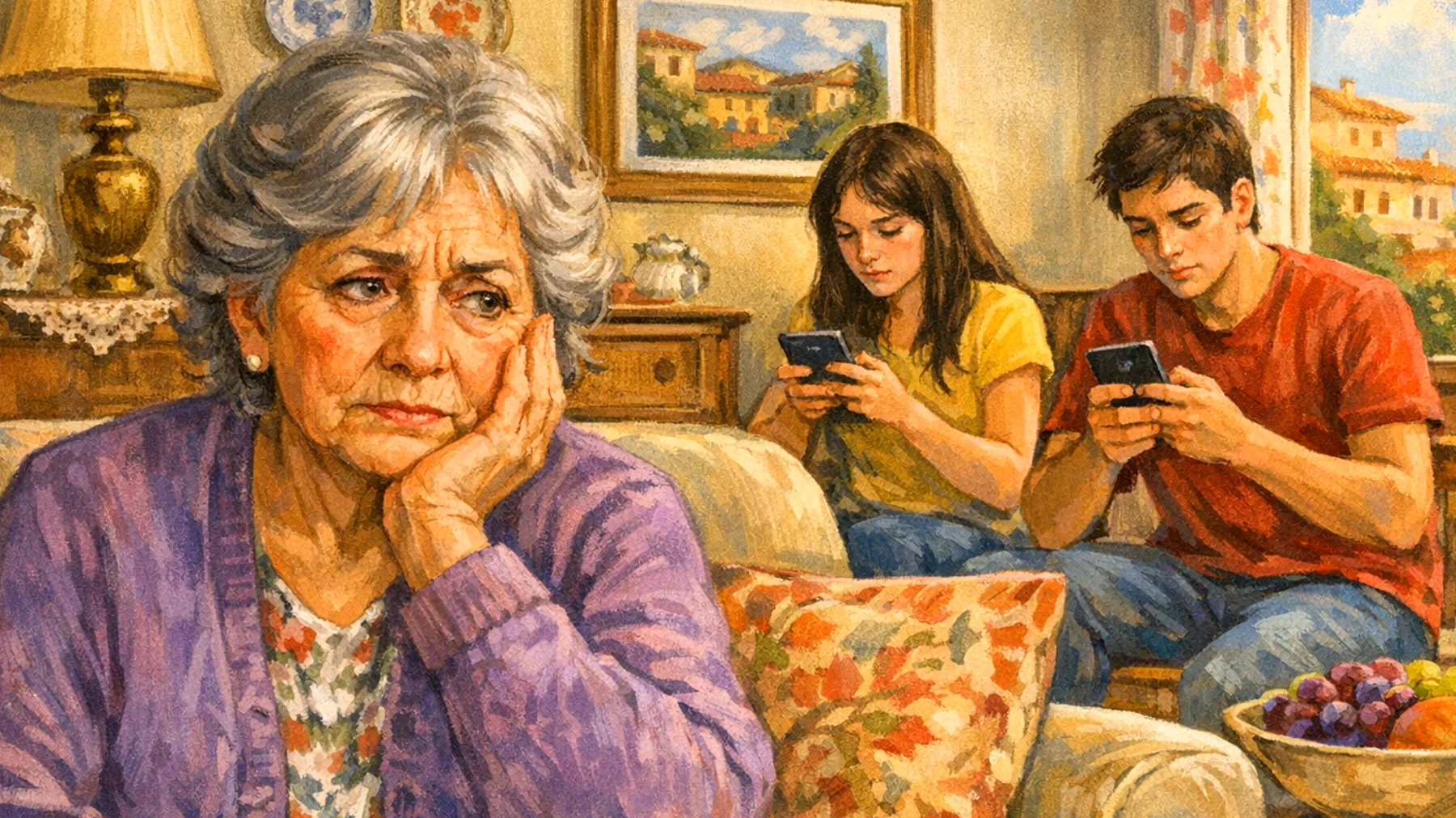 Nonna che fatica a instaurare un dialogo affettivo profondo con nipoti adolescenti che sembrano chiusi e distanti emotivamente"