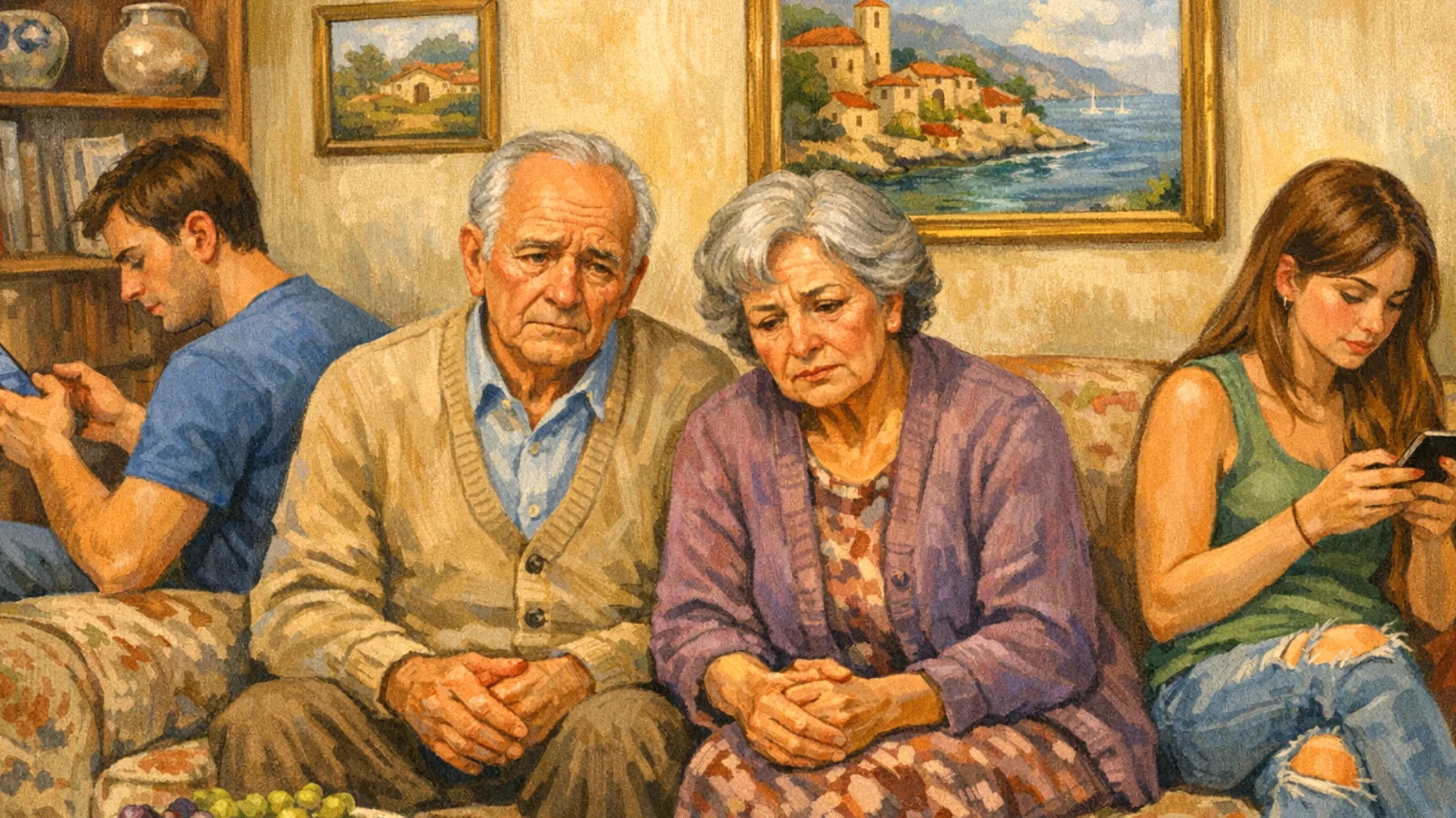 I nonni faticano a instaurare un dialogo profondo e affettivo con i nipoti giovani adulti, che sembrano distanti, poco disponibili a condividere le loro emozioni e i loro vissuti personali, creando un senso di vuoto relazionale e nostalgia per l'intimità che c'era nell'infanzia"