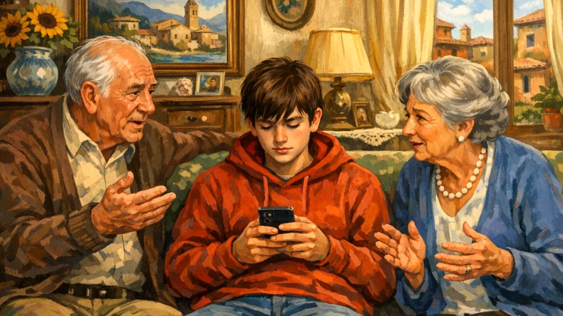 I nonni faticano a comunicare con i nipoti adolescenti che sembrano chiusi, rispondono a monosillabi e mostrano disinteresse verso i tentativi di dialogo e condivisione"