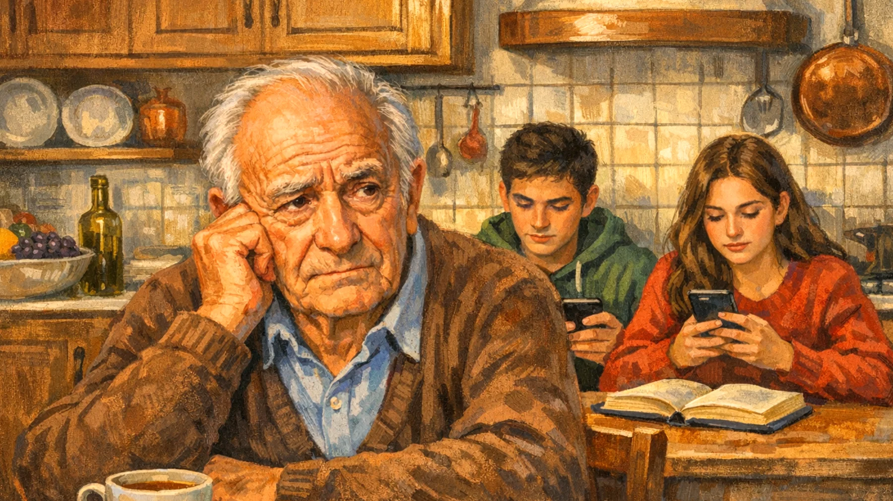 Il nonno si sente impotente di fronte allo scarso rendimento scolastico e alla mancanza di motivazione nello studio dei nipoti adolescenti, non sapendo come spronarli senza sostituirsi ai genitori"