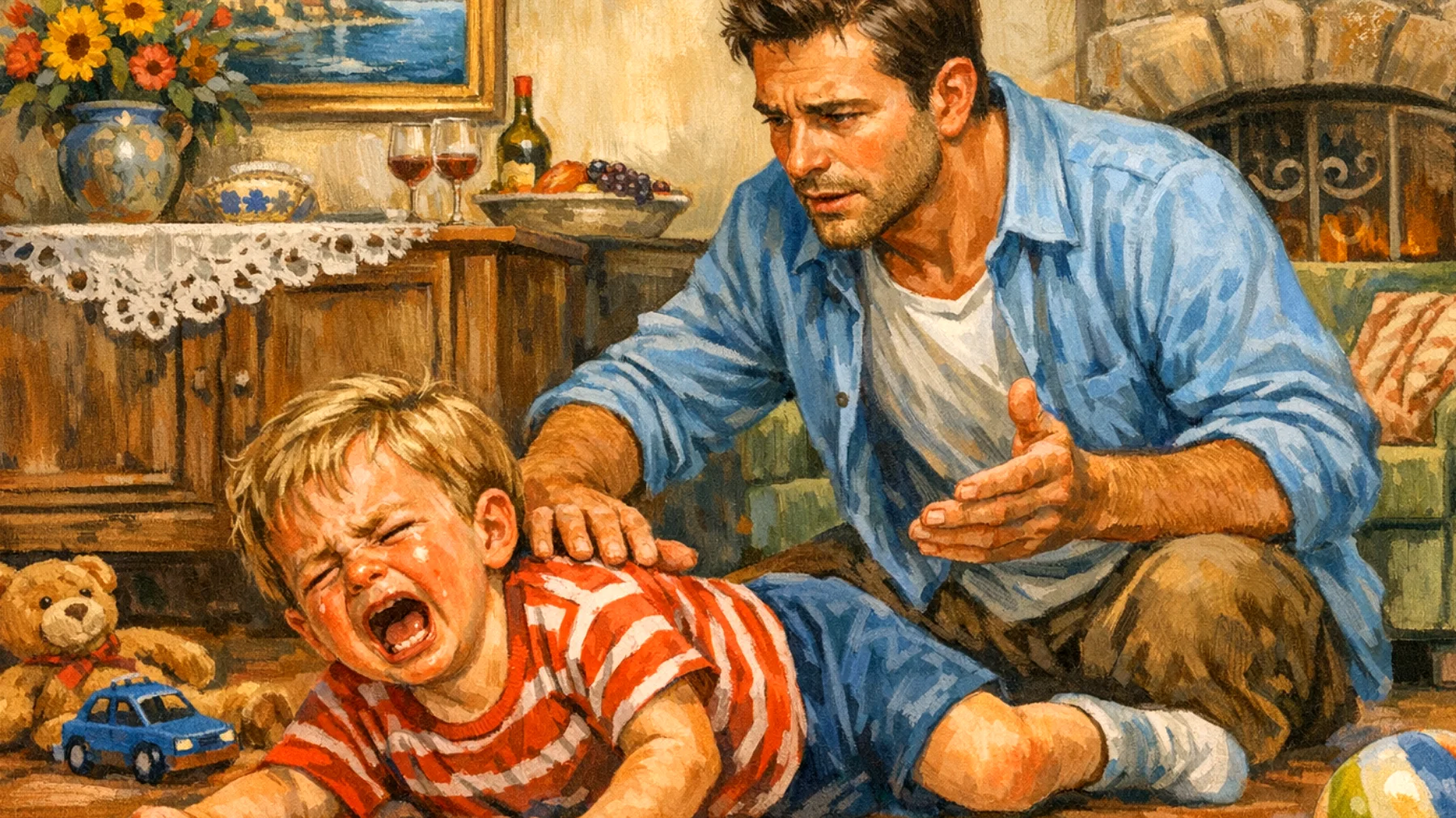 Un papà fatica a gestire le frequenti crisi di frustrazione del suo bambino piccolo, che reagisce con capricci intensi, urla e talvolta gesti impulsivi quando non ottiene subito ciò che vuole o quando affronta piccole difficoltà quotidiane come vestirsi, terminare un gioco o condividere i giocattoli."